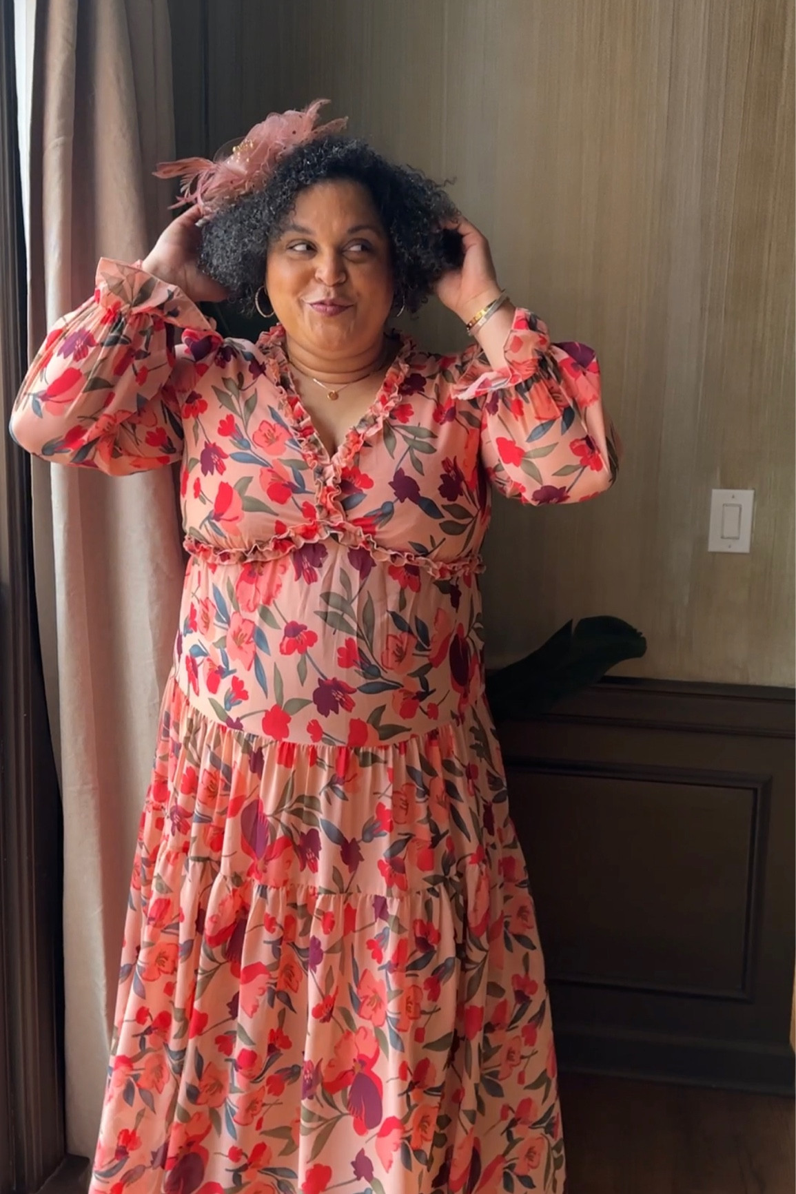 Floral Maxi Dress and Fascinator
Wedding Outfit Floral Dress Tea Party Coach Tabby

#LTKunder50 #LTKunder100 #LTKwedding