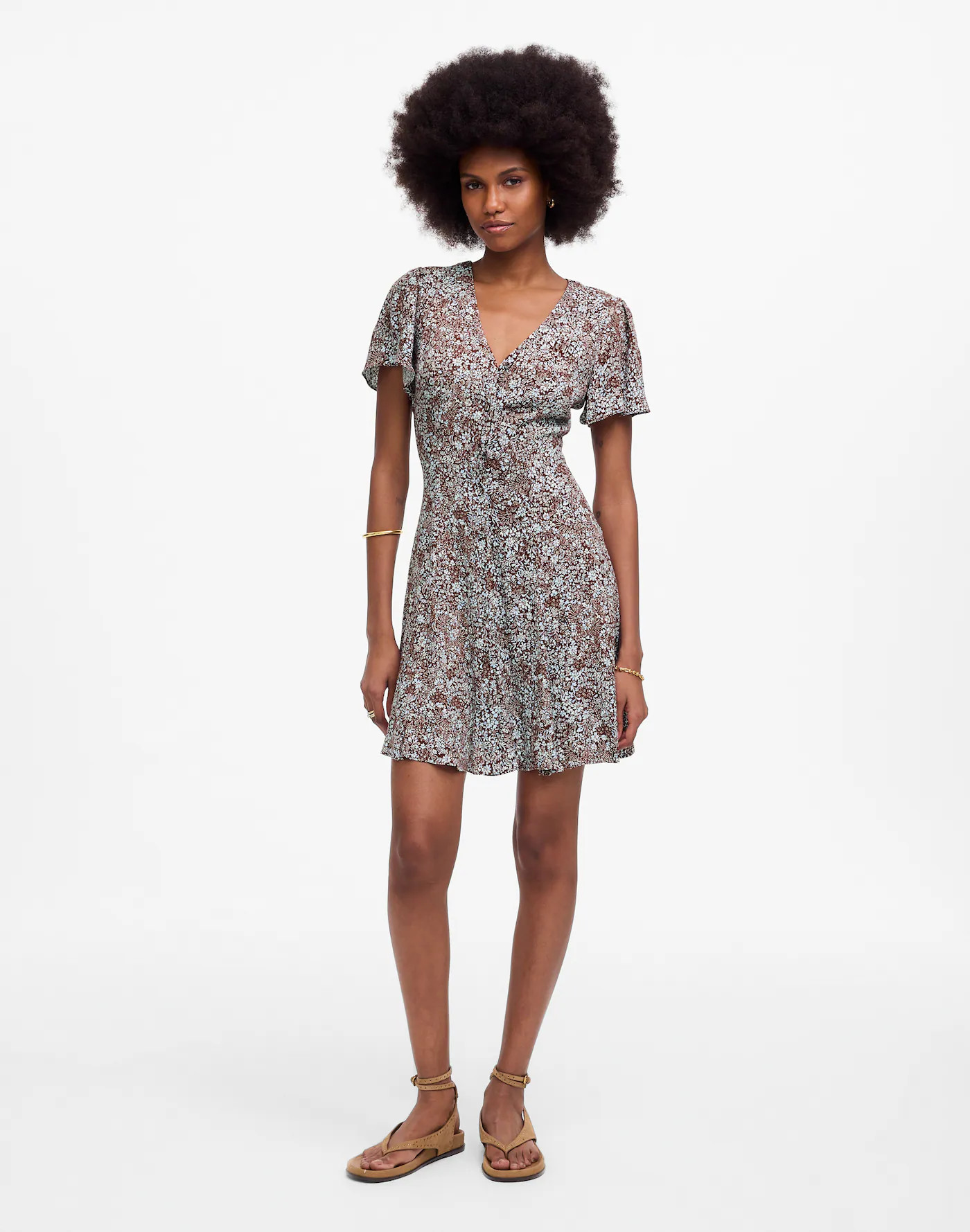 Button-Front Mini Dress in Floral | Madewell | Madewell