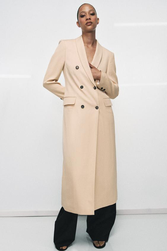 ZW COLLECTION FLOWING DOUBLE-BREASTED COAT | Zara UK