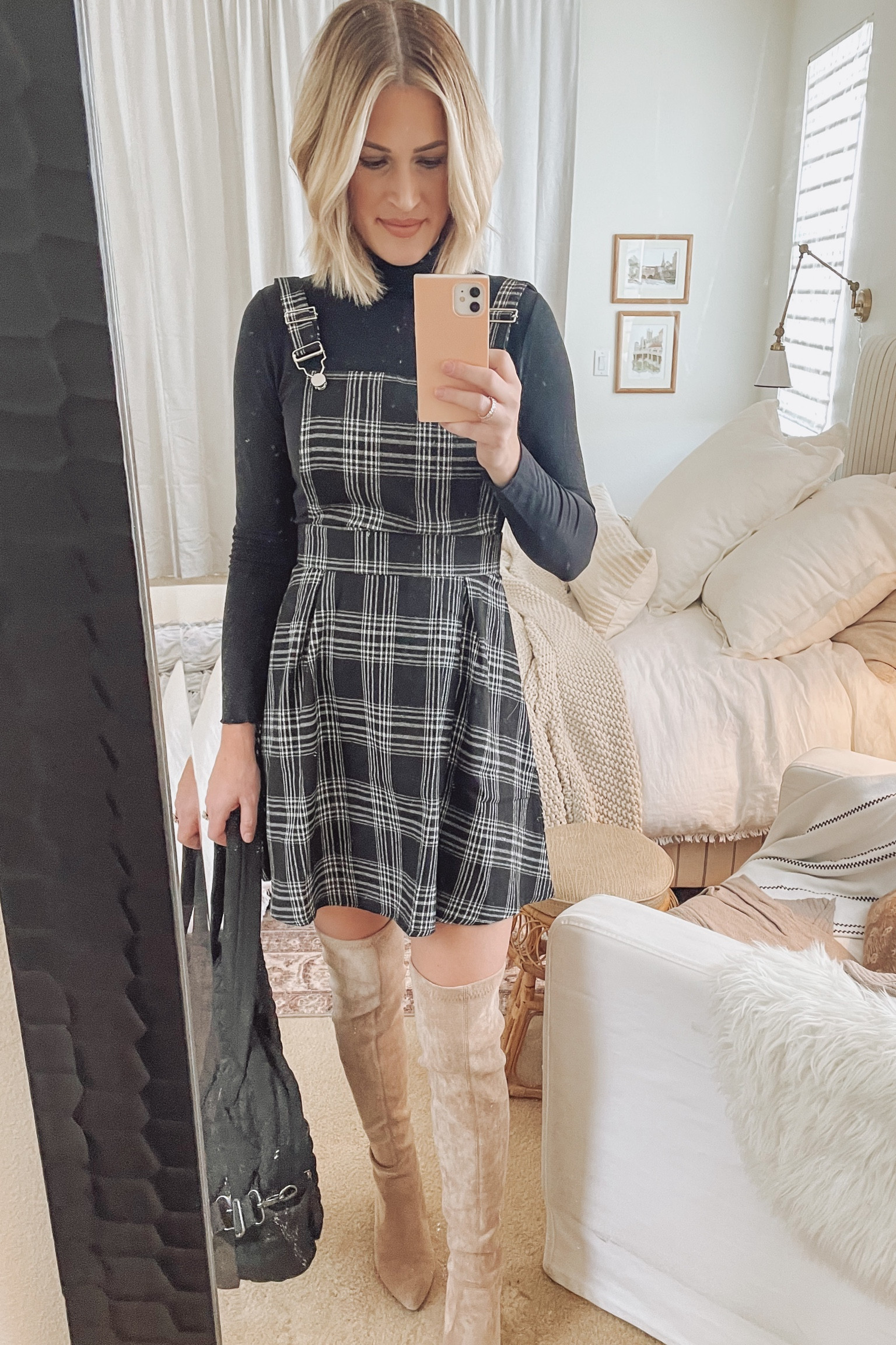 Late winter looks. Dresses. Plaid looks. Plaid and boots. Knee high boots. Outfit of the day  

#LTKshoecrush #LTKSeasonal #LTKstyletip