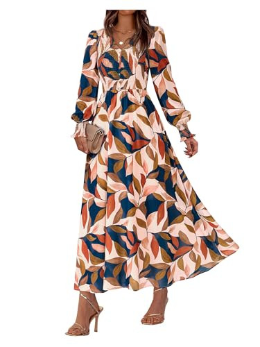 BTFBM Women Fall Wedding Guest Dresses 2026 Floral Boho Maxi Dress | Amazon (US)