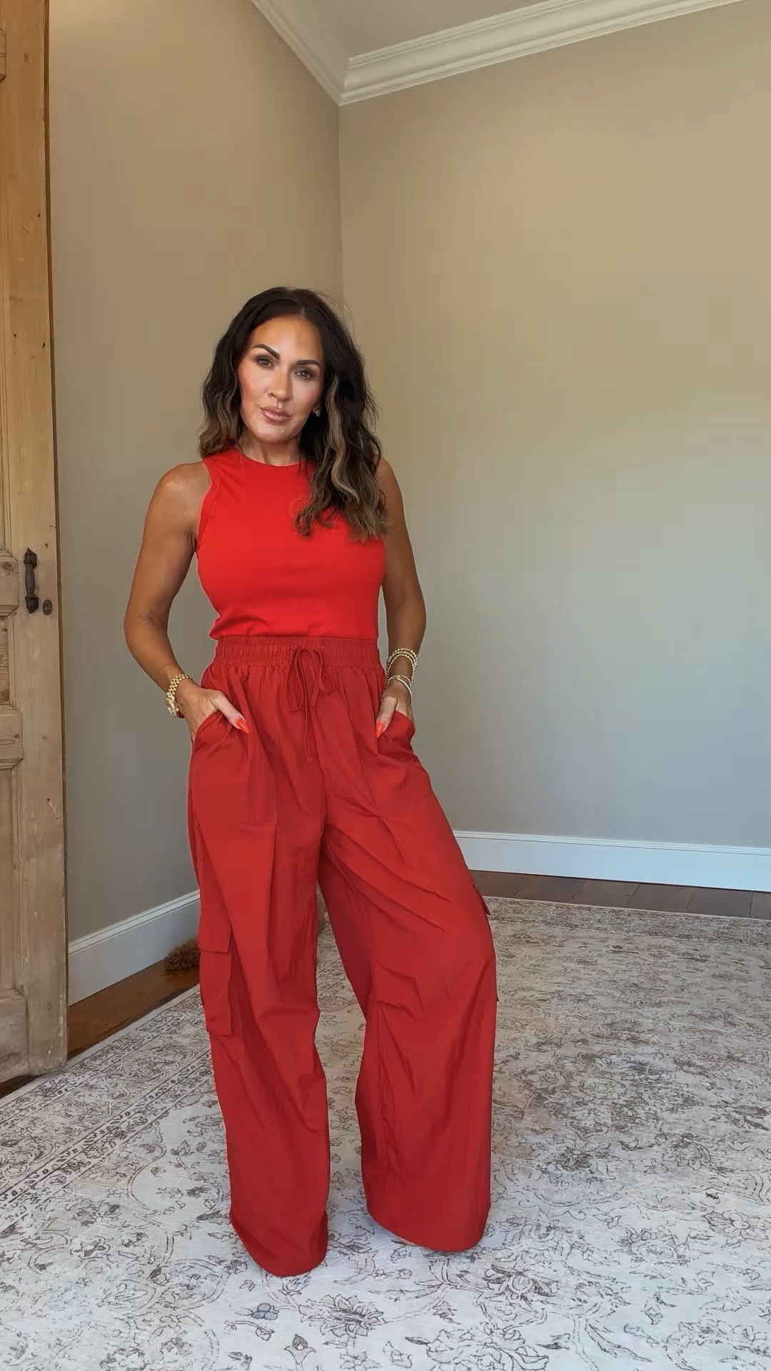 Babes… this color deserves its own moment.

I love a good neutral, but every now and then an outfit comes along that makes me want to wear something bold. This red set is comfortable, lightweight, and somehow still feels effortless.

The relaxed fit, drawstring waist, and wide-leg pants make it one of those outfits that looks elevated without sacrificing comfort.

Perfect for summer vacations, date nights, girls’ nights, or just when you’re in the mood to wear the color that gets all the attention.

Wearing a size small.

5’2” • 130 lbs • 25” waist • 34DD

#PetiteFashion #Over40Style #AmazonFashion #RedOutfit #SummerStyle #FashionOver40 #PetiteStyle #AmazonFinds #VacationStyle #OOTD