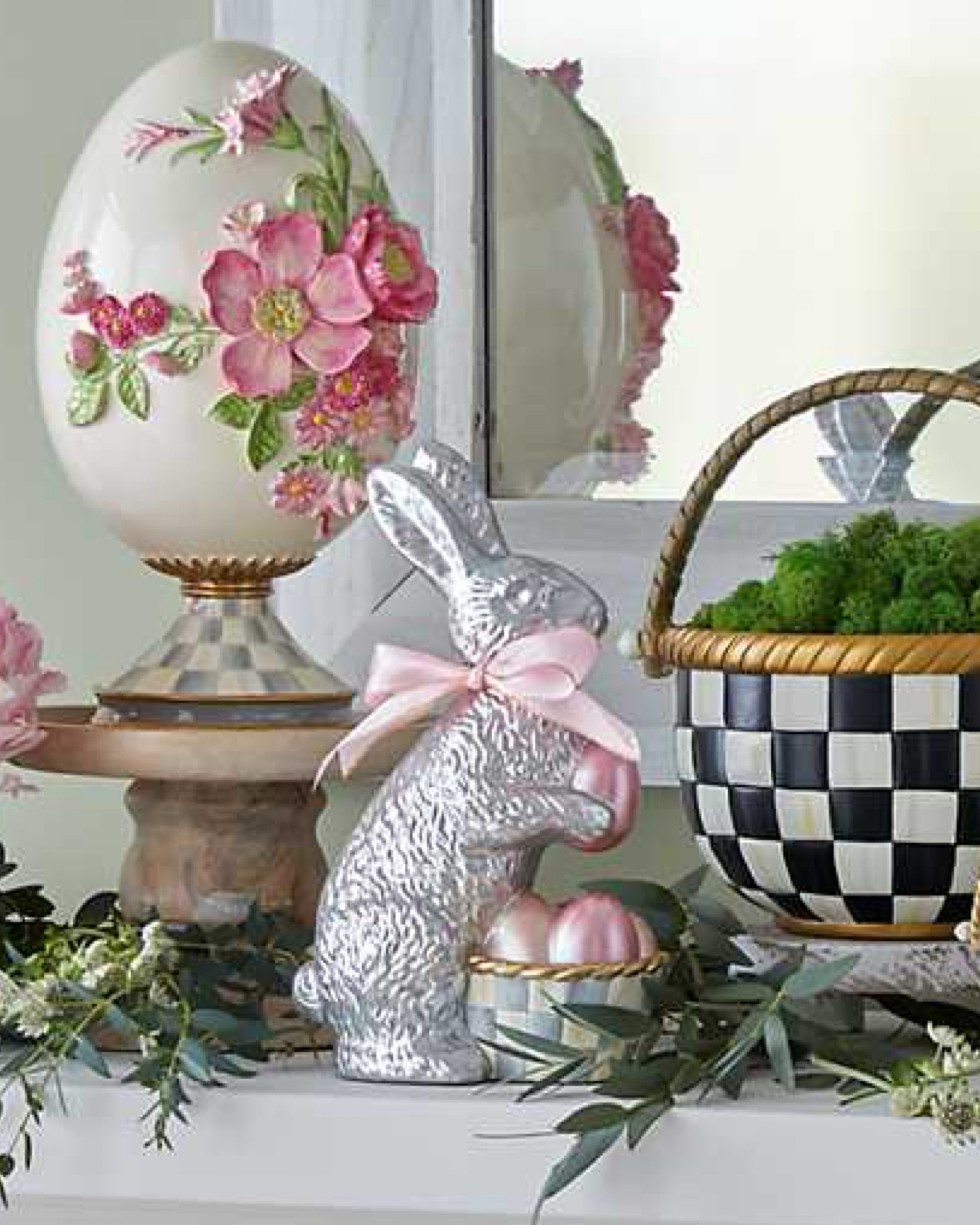 This Touch of Pink Foil Bunny in stunning silver is the ultimate Easter decor must-have! Holding a Sterling Check basket filled with soft pink eggs and trimmed with gold foil, this bunny is a dreamy mix of charm and sophistication—perfect for styling your spring spaces.

Why You’ll Love It:
✨ Luxe Silver Foil Finish – A radiant statement piece for any decor.
💖 Soft Pink Accents – The perfect pop of springtime color.
🎨 Signature Sterling Check Basket & Gold Foil Trim – Elegant details that elevate the look.
🐇 Perfect for Styling – Gorgeous on mantels, tabletops, or as a centerpiece.
🎁 A Beautiful Gift Idea – The perfect keepsake for Easter lovers & collectors.

This bunny is beyond adorable!🌷🐣 

#LTKHome #LTKFindsUnder100 #LTKSeasonal