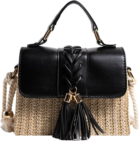 Straw Crossbody Bags for Women Summer Straw Clutch Bag Woven Beach Purse Vacation Handbags | Amazon (US)