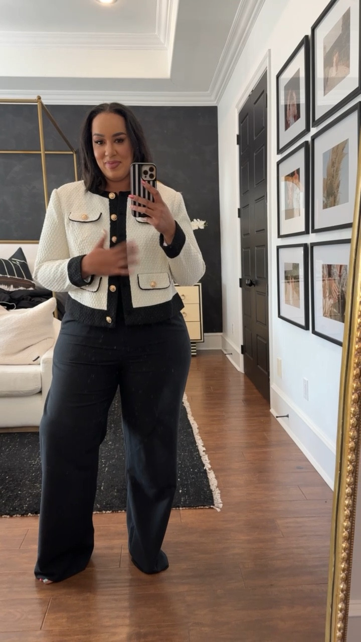 Another chic workwear option paired with the Sloane pants from Abercrombie 🤍 I’m wearing a 34L in the pants! 

#LTKStyleTip #LTKPlusSize #LTKWorkwear