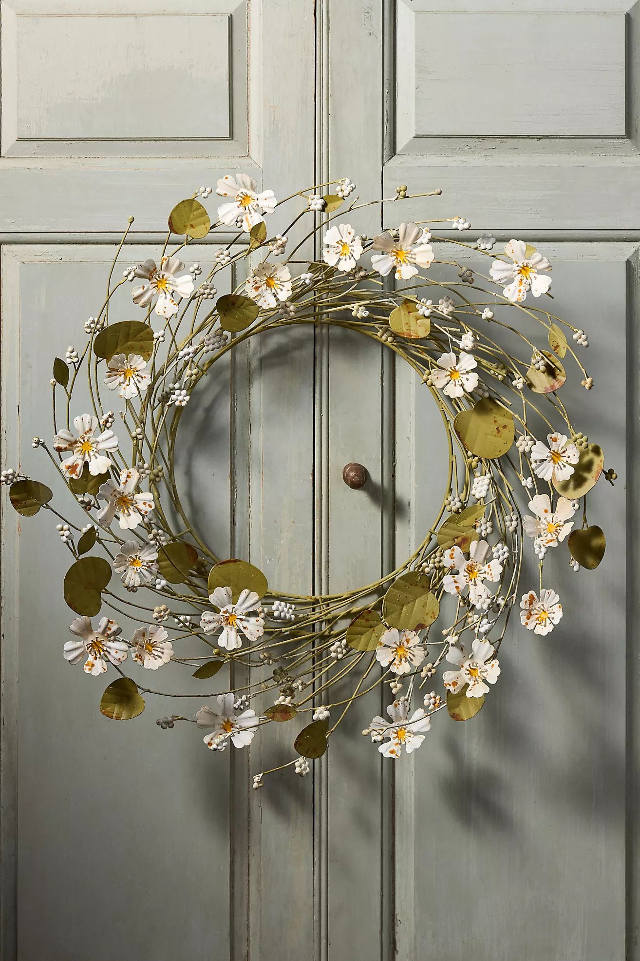 White Flower + Eucalyptus Iron Wreath | Anthropologie (US)