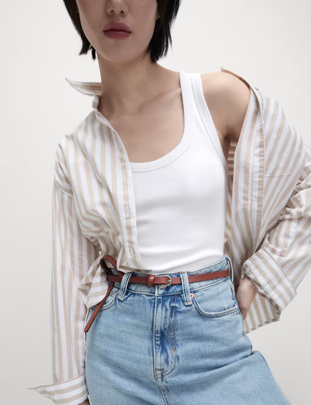 Cotton Rich Ribbed Slim Fit Vest Top | Marks & Spencer (UK)