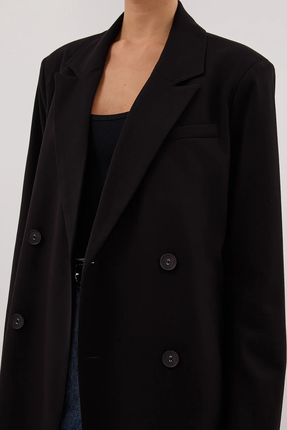 CELINA BLACK WOOL BLEND COAT | DISSH