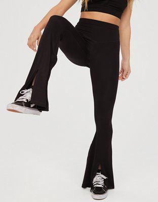 OFFLINE Real Me Xtra High Waisted Slit Flare Legging | American Eagle Outfitters (US & CA)