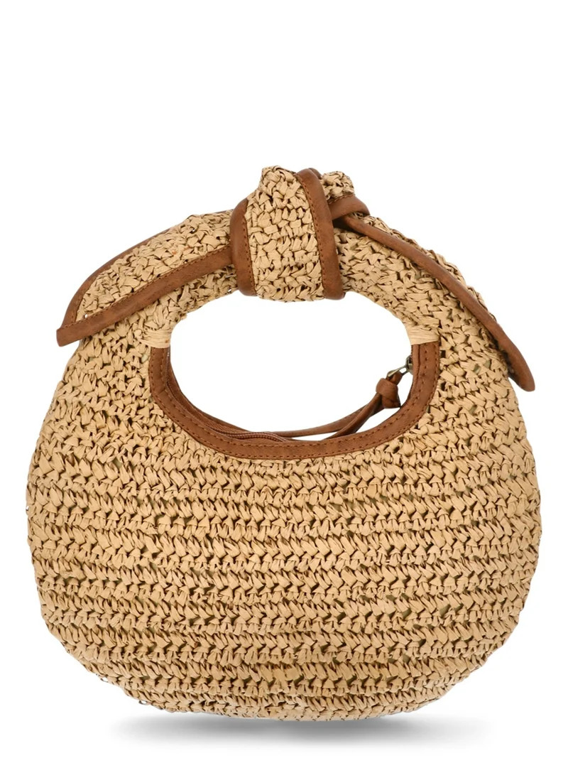 Time and Tru Women's Top Knot Mini Crescent Bag, Natural - Walmart.com | Walmart (US)