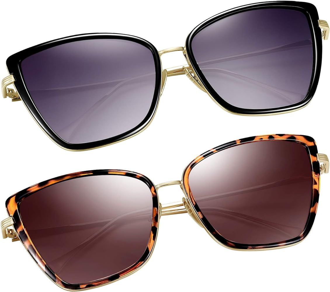 Oversized Cateye Sunglasses for Women, Fashion Metal Frame Cat Eye Womens Sunglasses | Amazon (US)