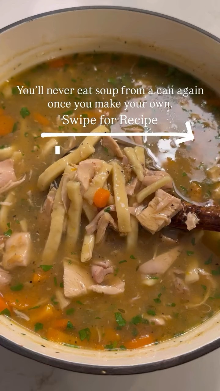 You’ll never eat soup from a can again once you make your own. Swipe for Recipe