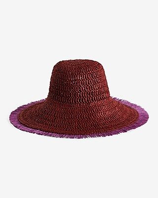 Purple Straw Beach Hat | Express