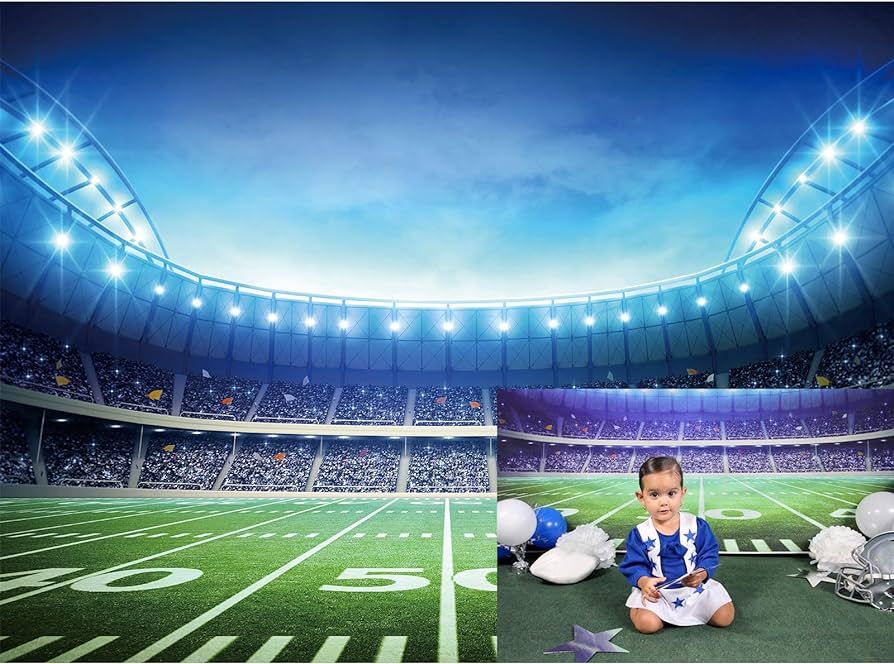 Allenjoy 8X6ft Football Field Backdrop Newborn Children Photography Props AuditoriumLight Themed ... | Amazon (US)
