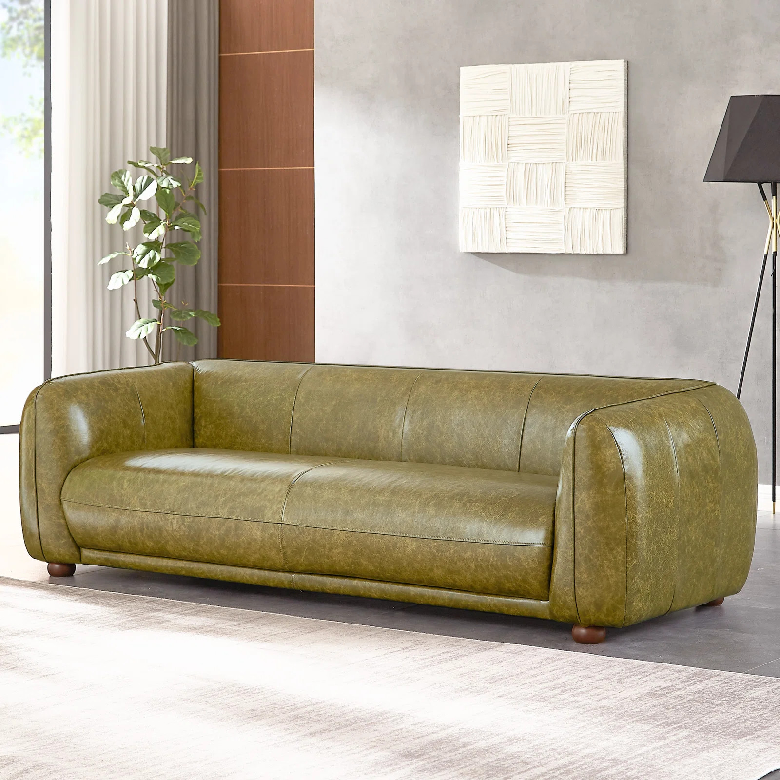 90'' Leather Sofa | Wayfair North America