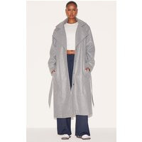 Grey Oversized Wool Look Trench Coat | PrettyLittleThing US