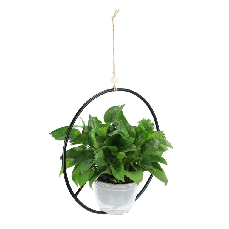 Better Homes & Gardens Round Iron Black Plant Hanger, 16.1" length  x 7.9" width x 16.1" height | Walmart (US)