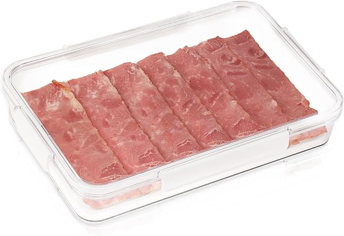 Moretoes 2.2L Fridge Organizer Refrigerator Organizer Bins with Lids Bacon Storage Container - In... | Amazon (US)