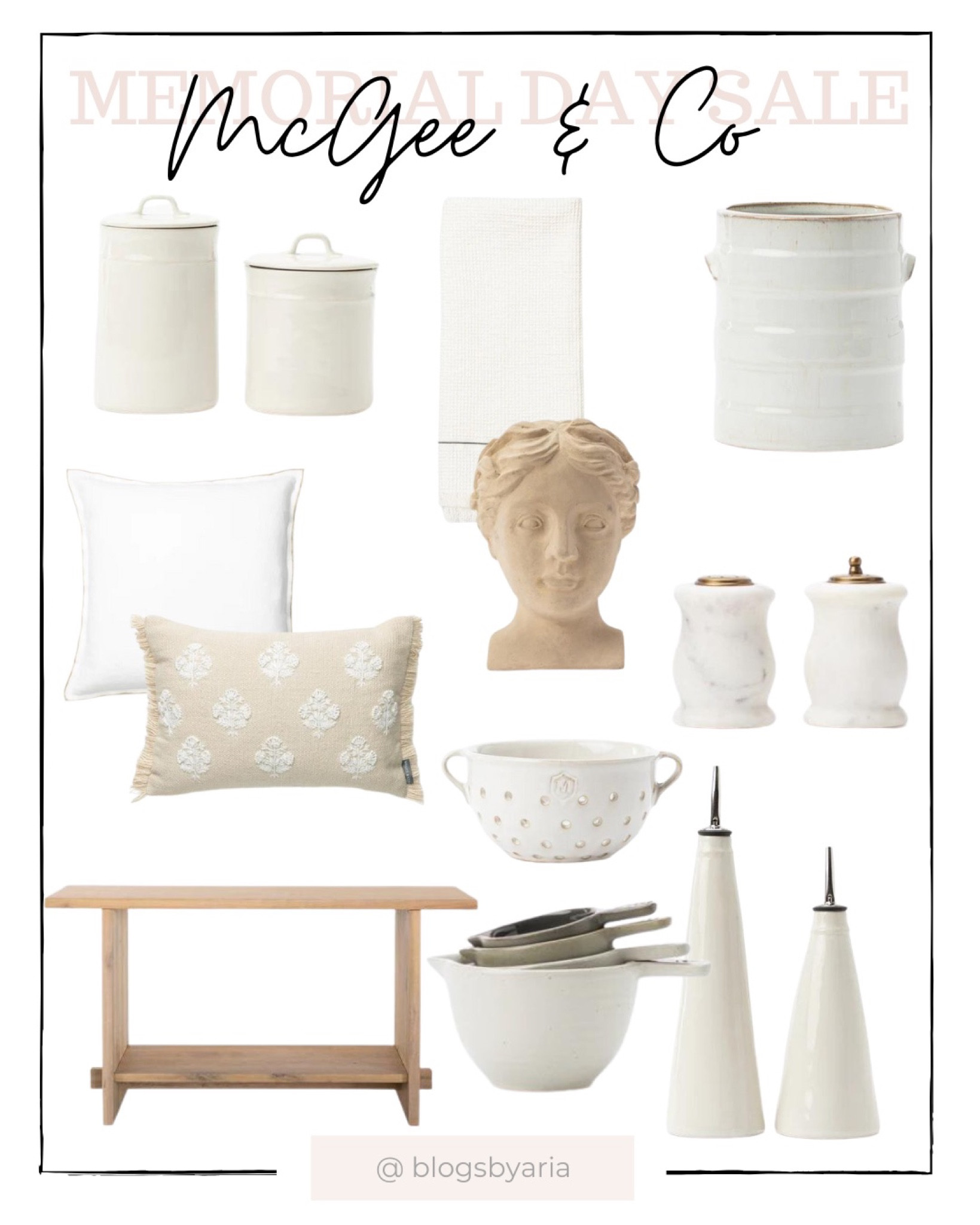 McGee and Co Memorial Day Sale finds! Take 25% off!! 

Home decor • pillows • kitchen decor • console table • bust • arched cabinet • pendant • cane cabinet • counter stool • stacked boxes 


#LTKhome #LTKFind #LTKsalealert