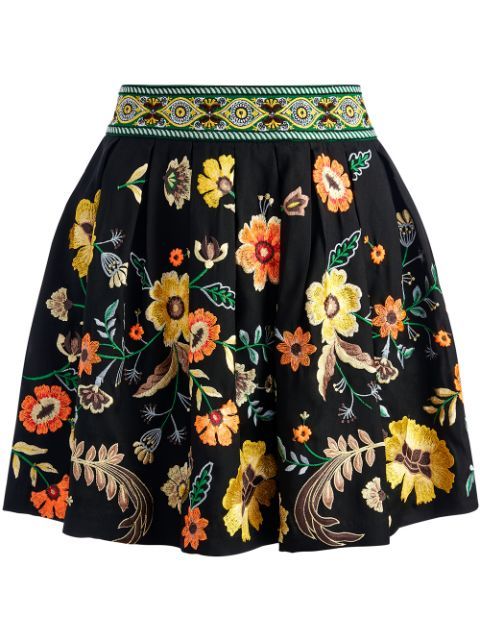 Fizer floral embroidered mini skirt | Farfetch (US)