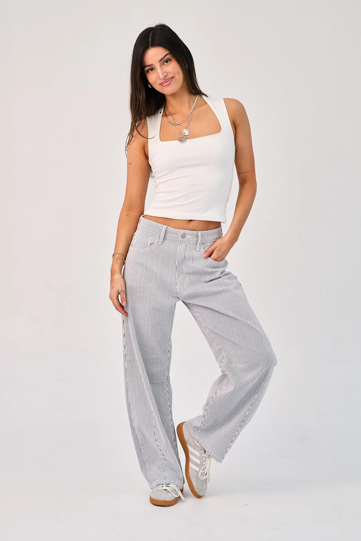 Hayes Striped Jeans | Grey Bandit