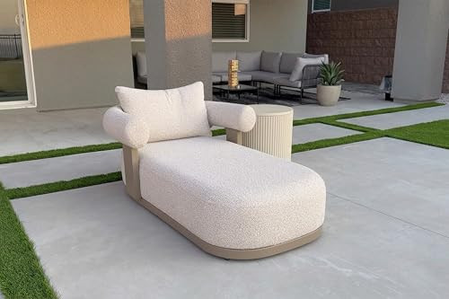 PURPLE LEAF Outdoor Chaise Lounge 1 Piece Chair Modern Aluminum Lounger Daybed with Lumbar Pillow... | Amazon (US)