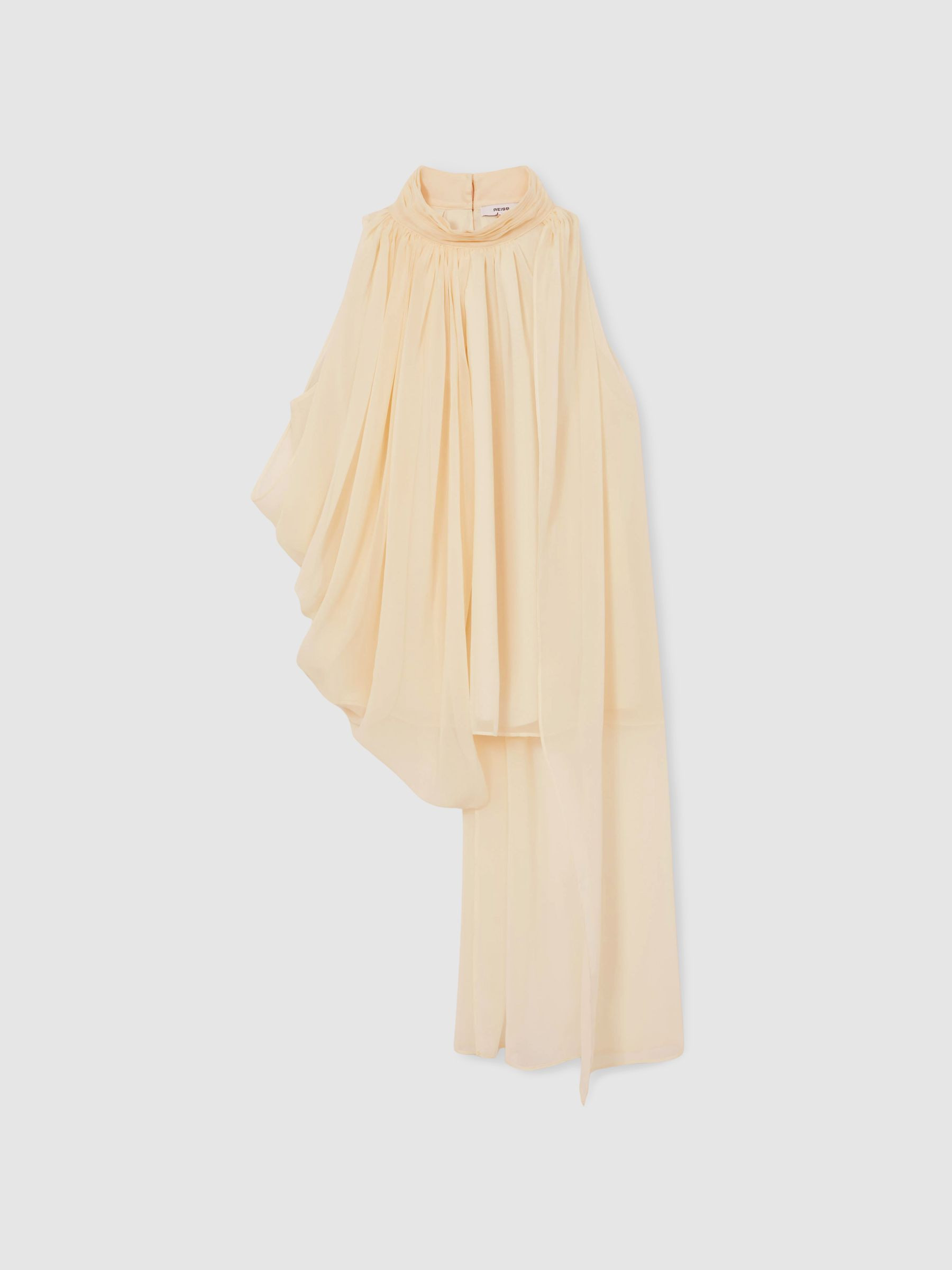 Reiss Draped Chiffon Sleeveless Top in Ivory - REISS | Reiss UK