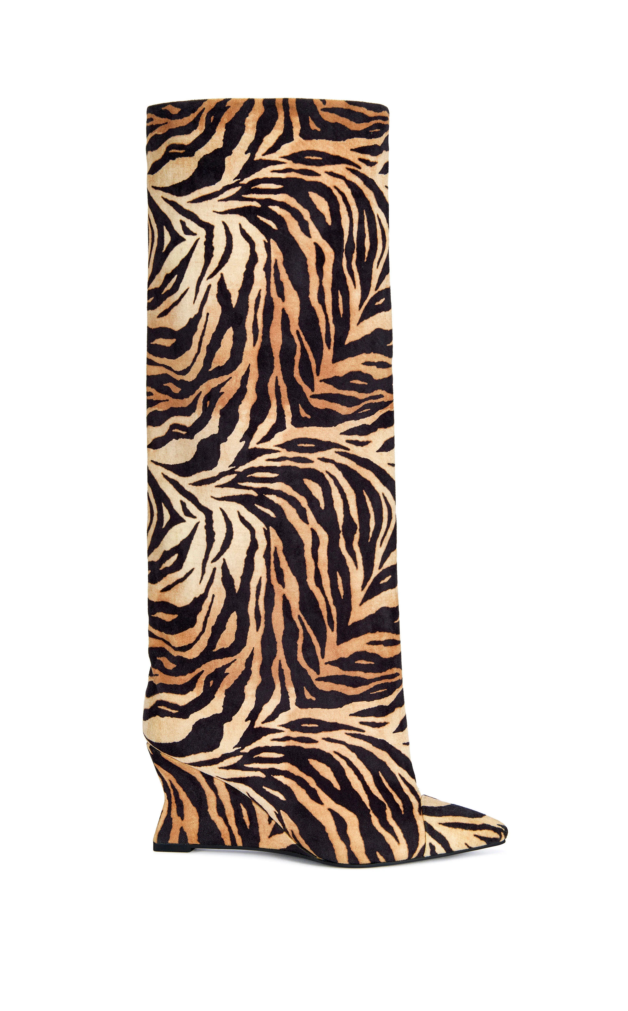 KENYA-TIGER WEDGE BOOT | Azalea Wang