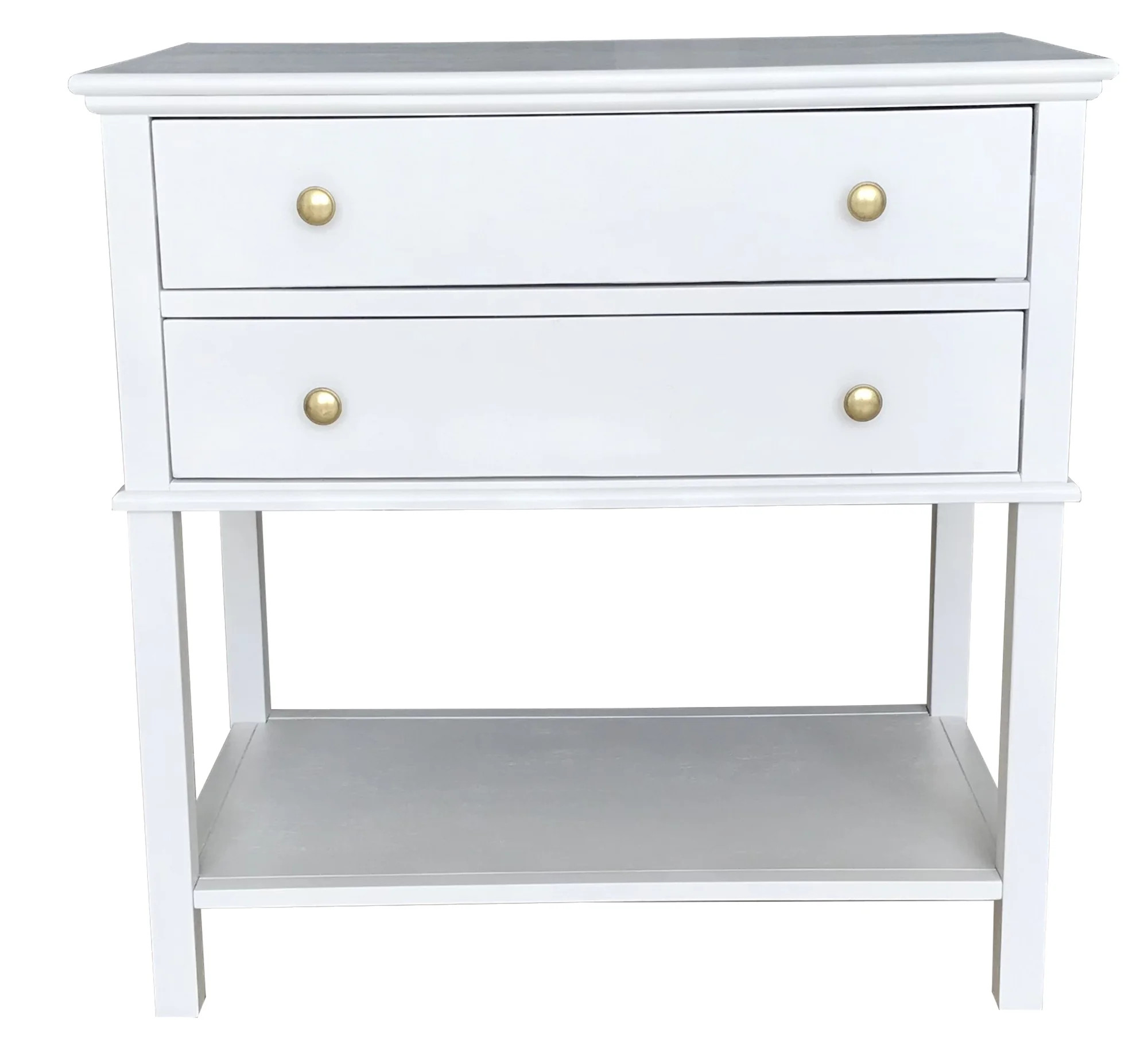 Decor Therapy Thomas 2 Drawer Nightstand, Made of Acacia, White, 30" | Walmart (US)
