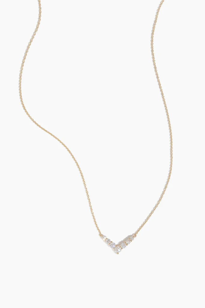 Diamond Chevron Necklace in 14k Yellow Gold | Hampden Clothing