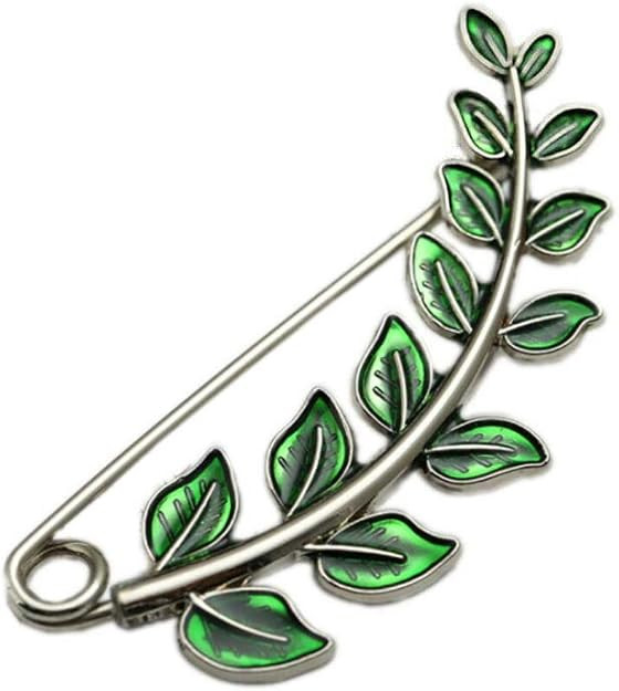 Joyci Vintage Green Leaf Brooch Cardigan Pin Shawl Brooch Buckle Sweater Knitwear Lapel Pin | Amazon (US)