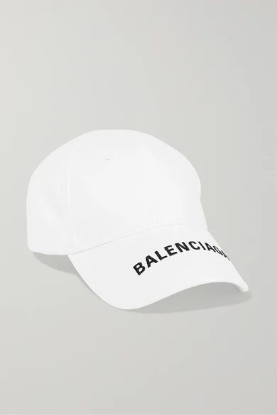 Balenciaga - Embroidered Cotton-twill Baseball Cap - White | NET-A-PORTER (US)
