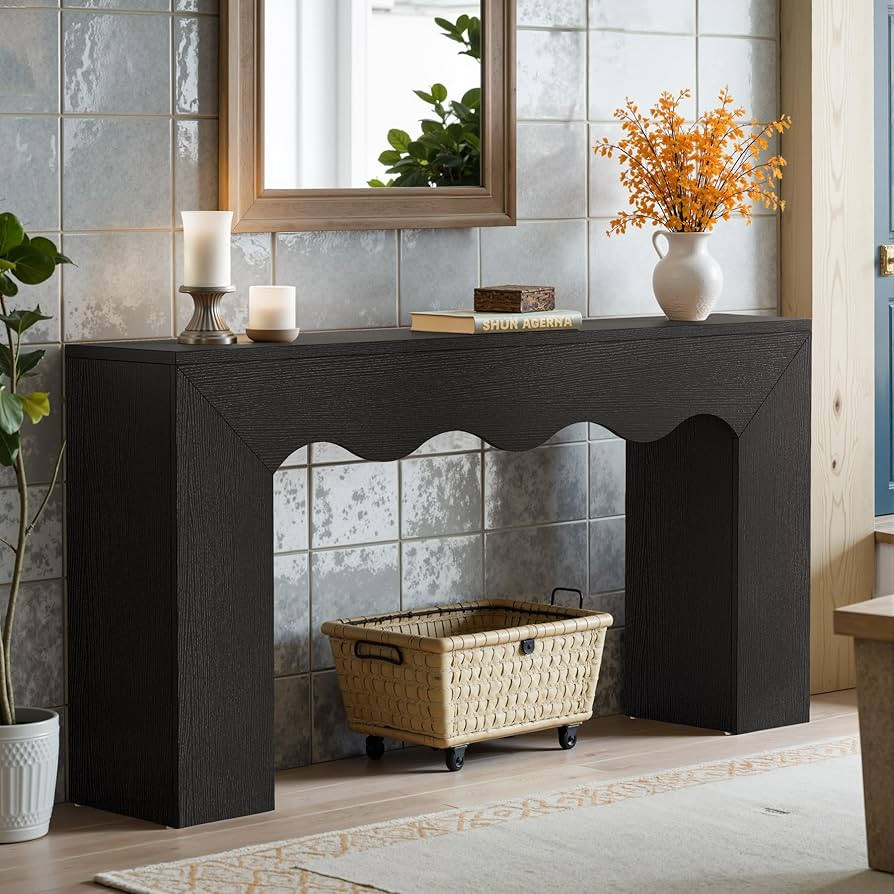 Tribesigns 63" Farmhouse Console Table, Wooden Couch Table Behind Sofa with Storage, Long Entrywa... | Amazon (US)