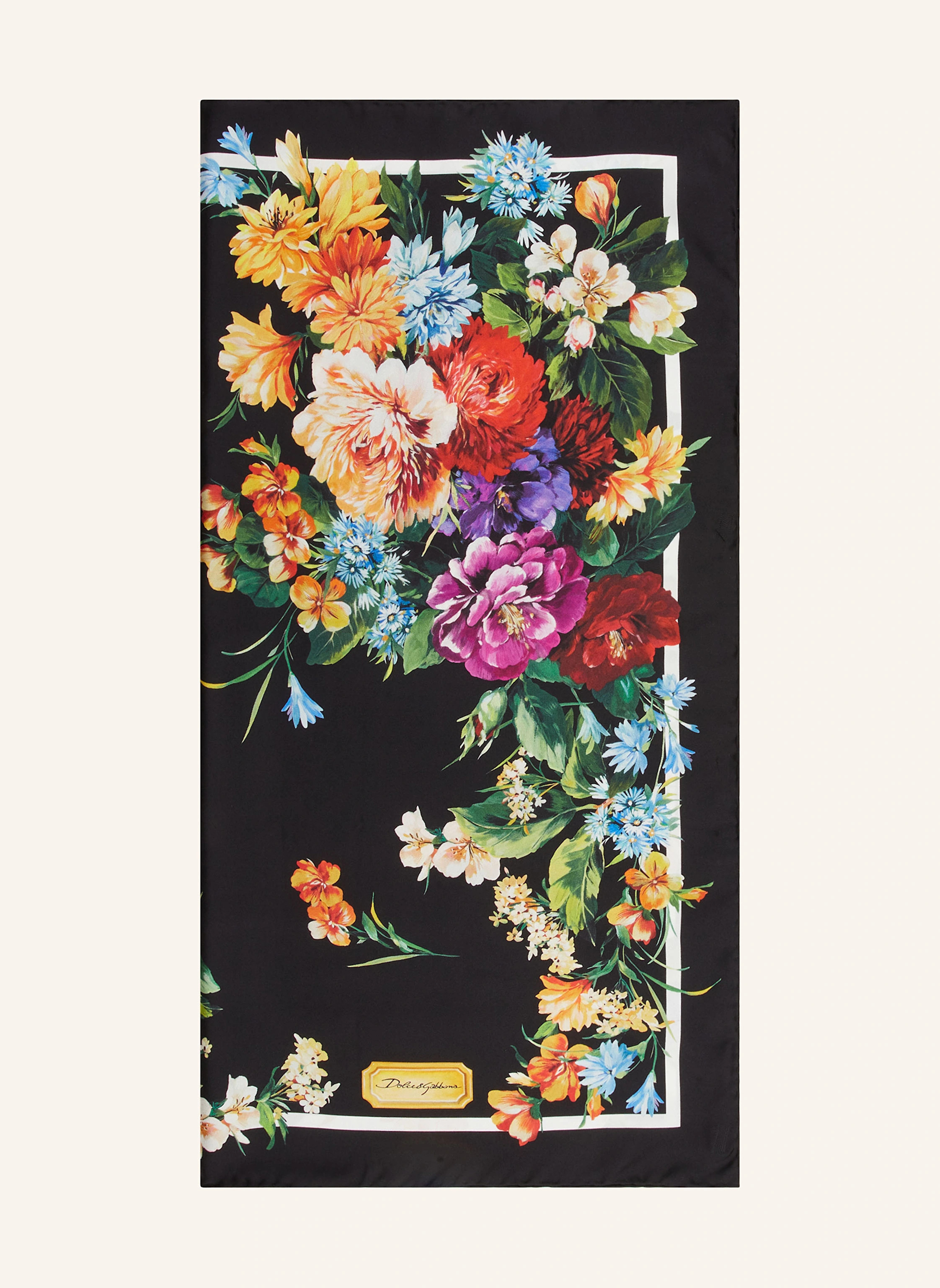 DOLCE & GABBANA Seidentuch in schwarz/ orange/ hellgrün | Breuninger (DACH)