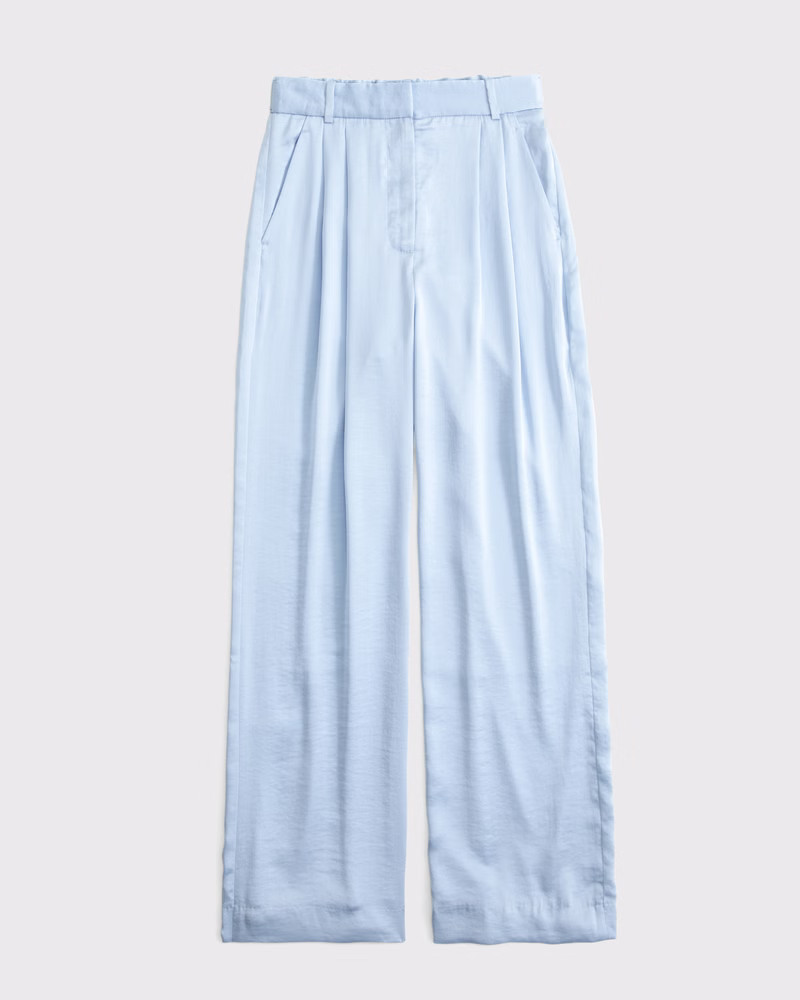 A&F Sloane Satin Tailored Wide Leg Pant | Abercrombie & Fitch (US)