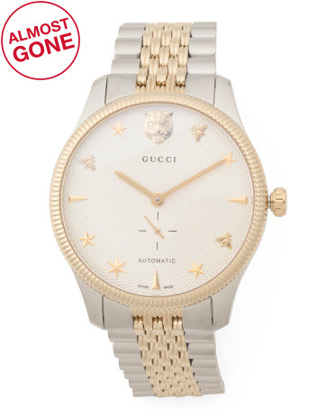Men's Swiss Made G Timeless Large Two Tone Bracelet Watch | TJ Maxx