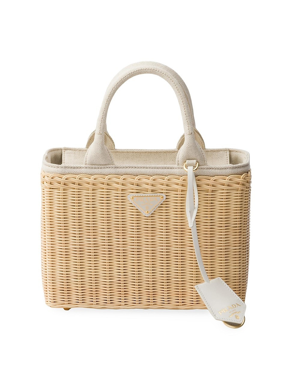 Women's Medium Woven Fabric and Linen Blend Tote Bag - Beige Khaki | Saks Fifth Avenue
