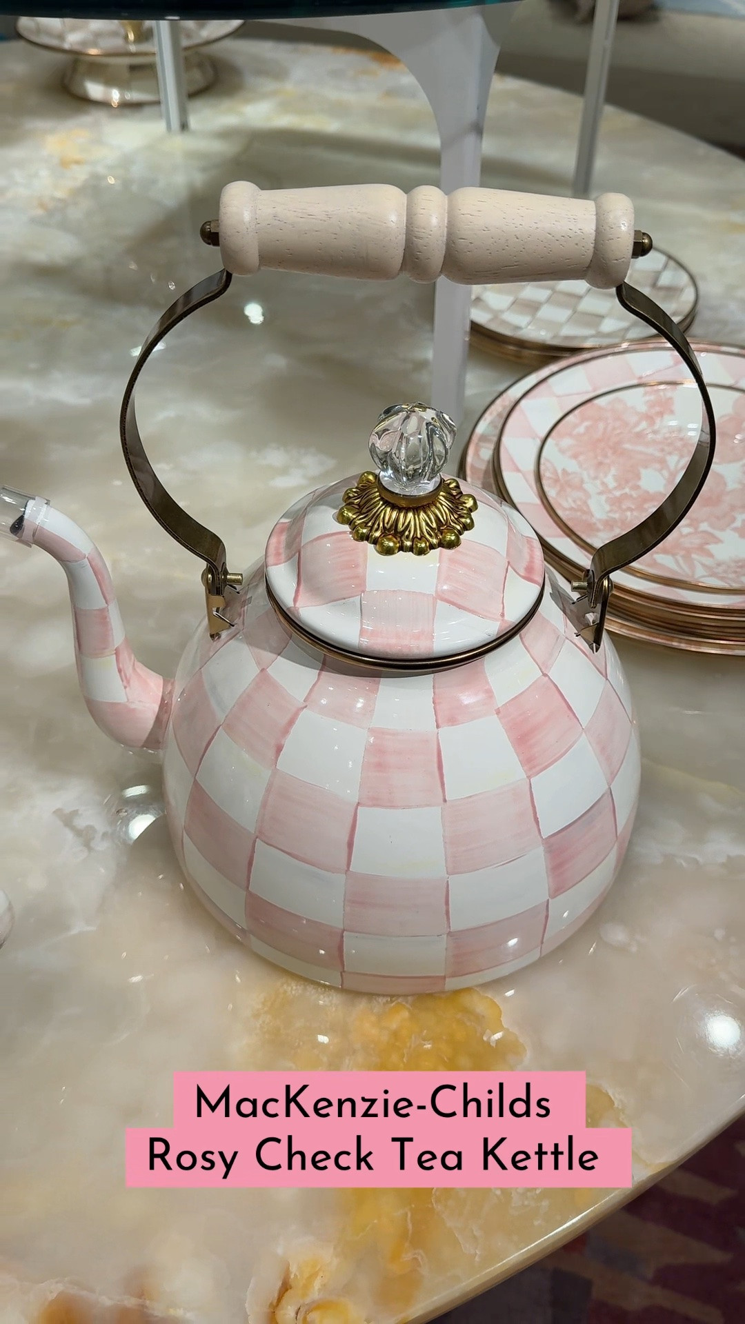 Such a pretty kitchen statement piece! 💕 The MacKenzie-Childs Rosy Check Tea Kettle brings so much charm and personality to a countertop or stovetop with its soft rosy pink check pattern and whimsical design. 🌸 Love that these tea kettles come in multiple colors and sizes so you can mix, match, and collect your favorites over time. 💖 #MacKenzieChilds #KitchenDecor #HomeDecor

#LTKHome #LTKSaleAlert