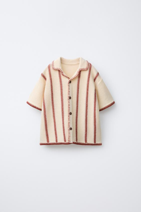 STRIPED KNIT POLO SHIRT | Zara US