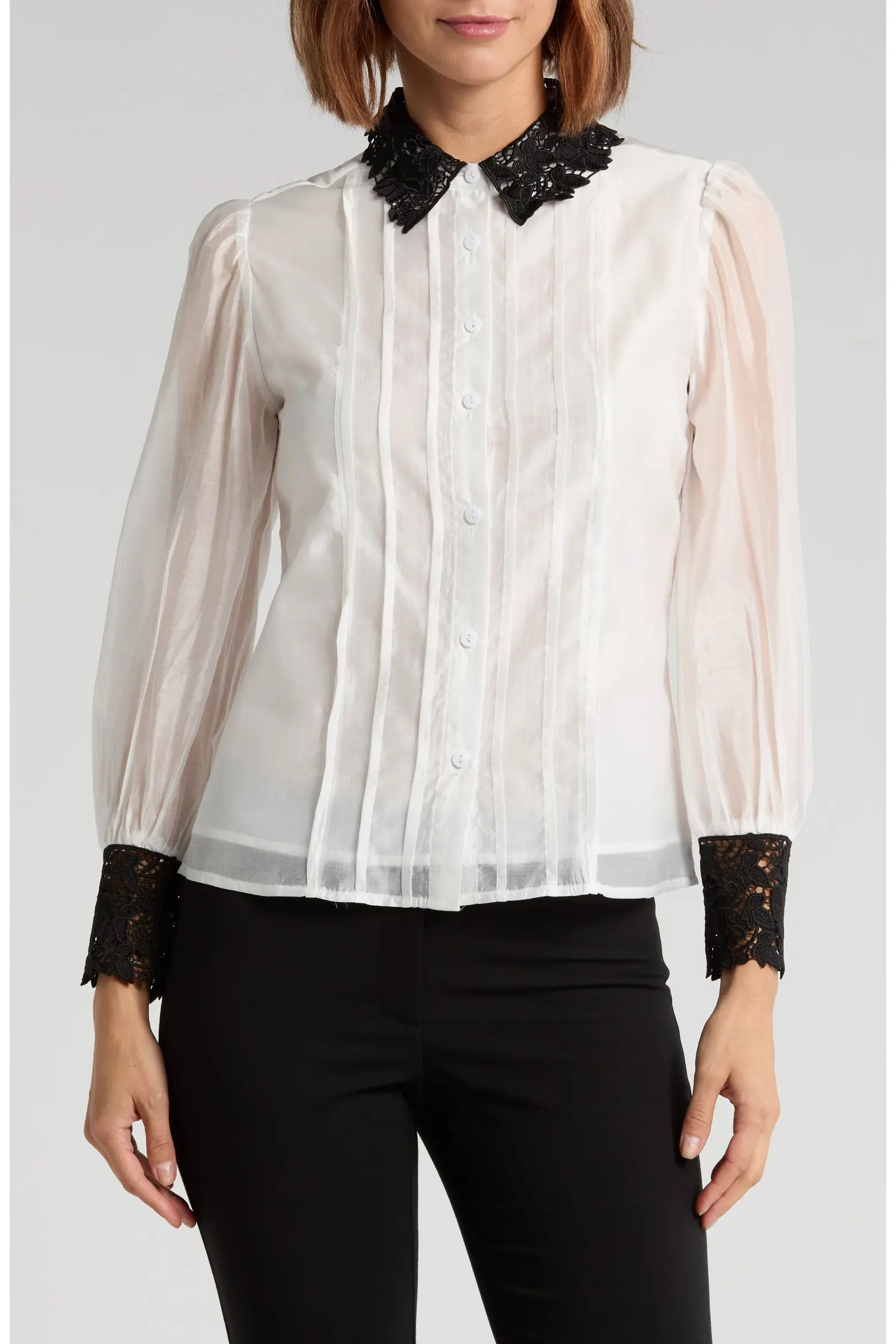 BY DESIGN Jaycee Lace Collar Button-Up Shirt (Women) | Nordstromrack | Nordstrom Rack