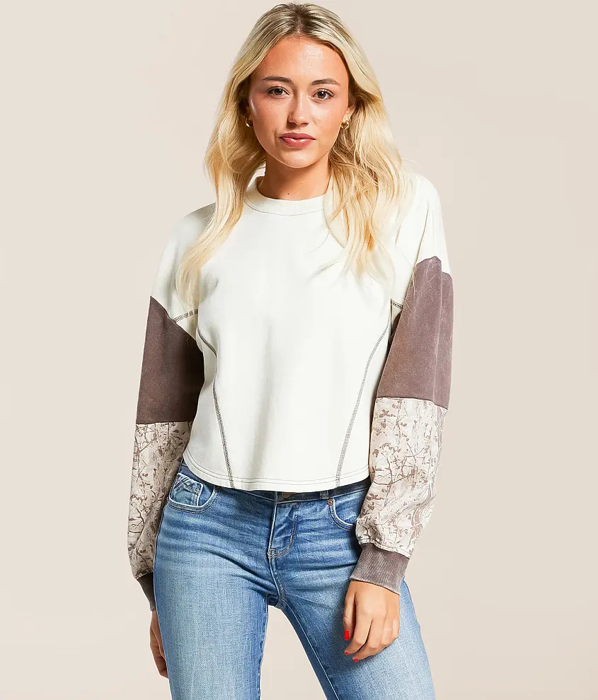 Pieced Camo Boxy Pullover | Buckle