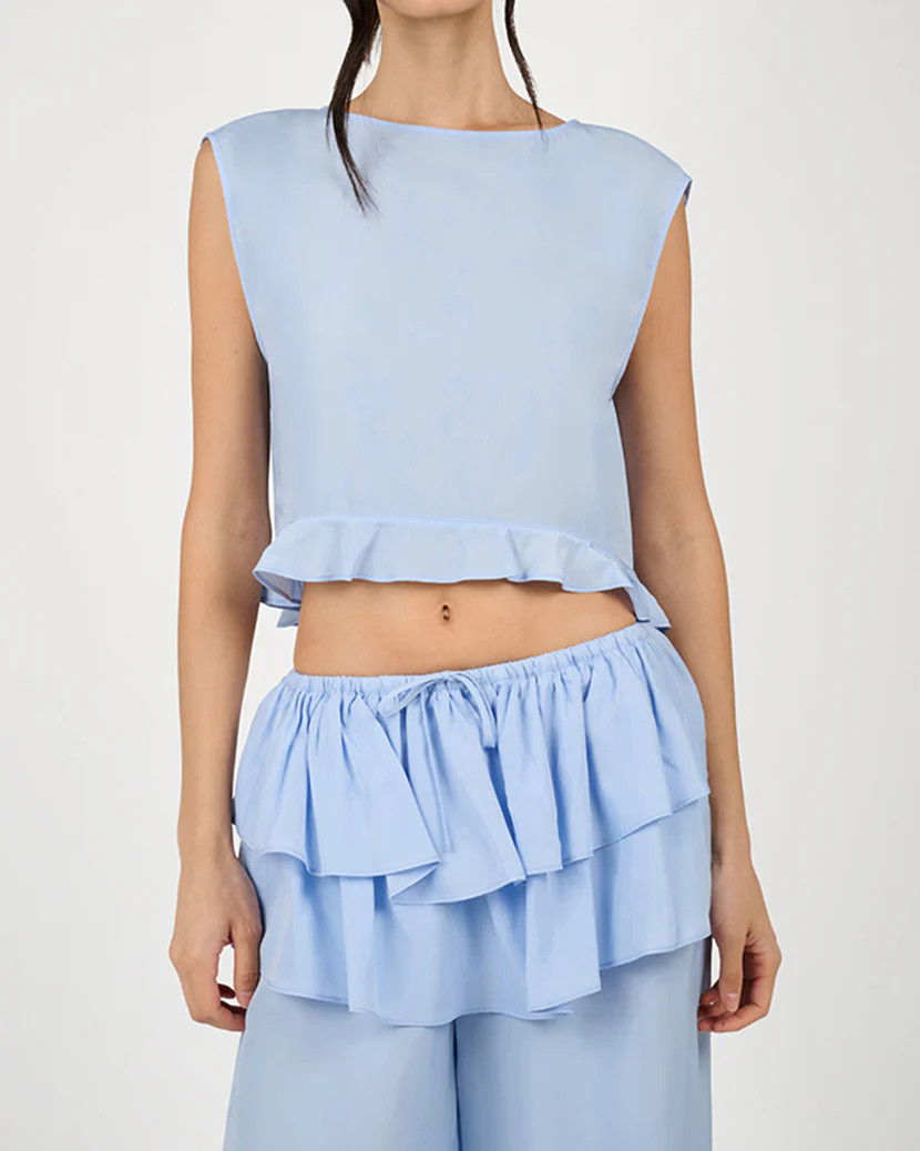 Boat Neck Ruffle Top | We Wore What