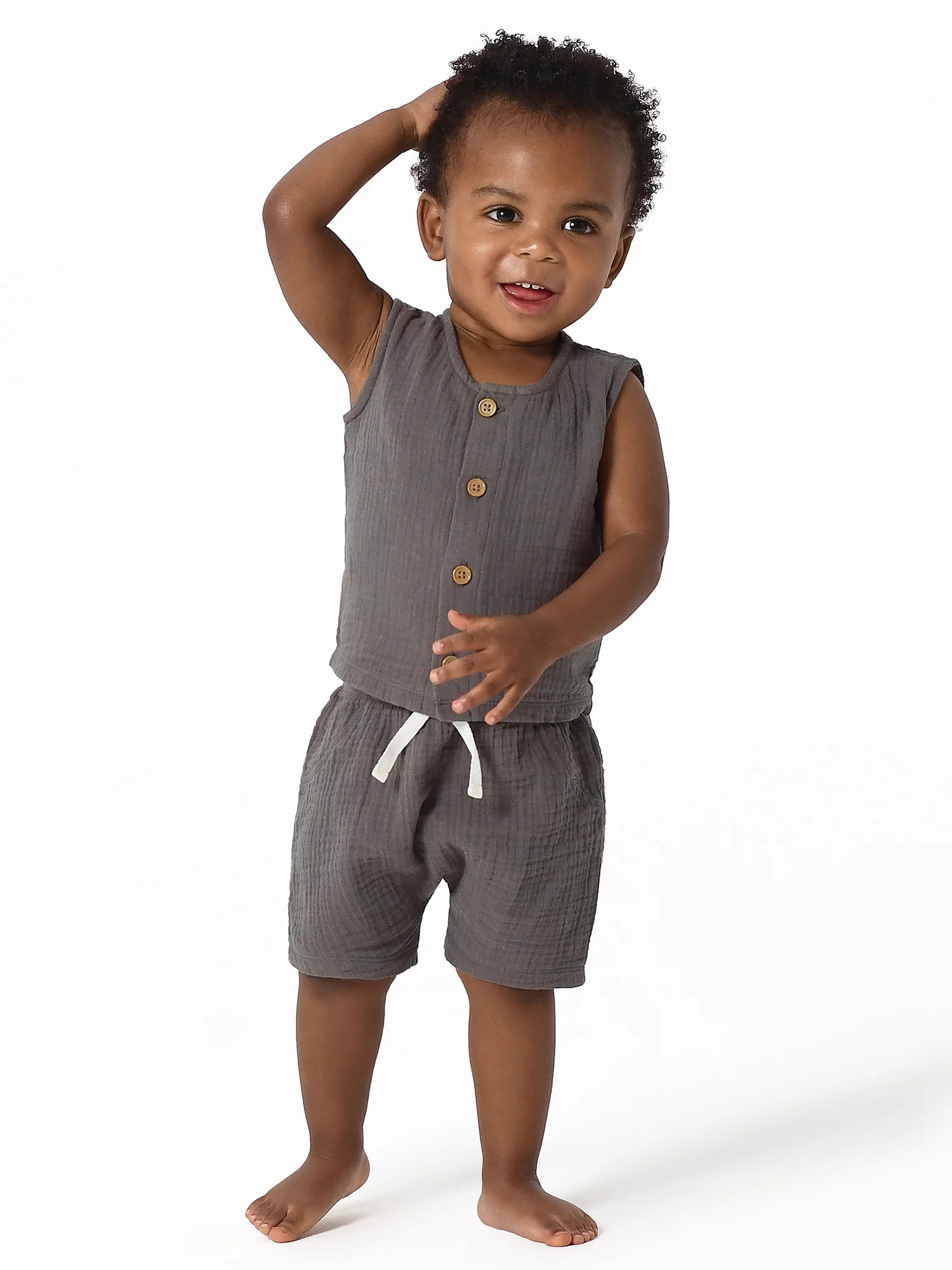 Modern Moments by Gerber Baby Boy Top and Short Outfit Set, 2 Piece, Sizes 0/3 Months-24 Months | Walmart (US)
