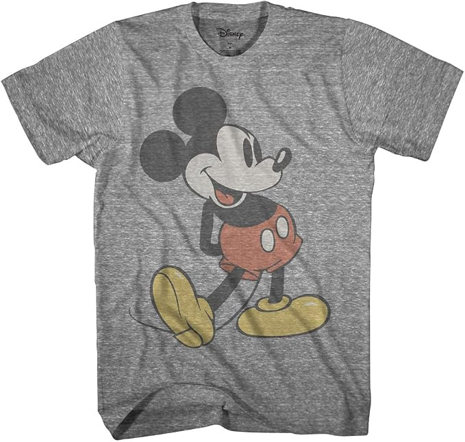 Disney Men's Giant Mickey Mouse Gray Graphic T-Shirt | Amazon (US)