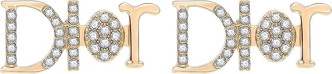 D Earrings Initial Letter Earrings & Hypoallergenic Sterling Silver Stud Earrings Cubic Zirconia ... | Amazon (US)
