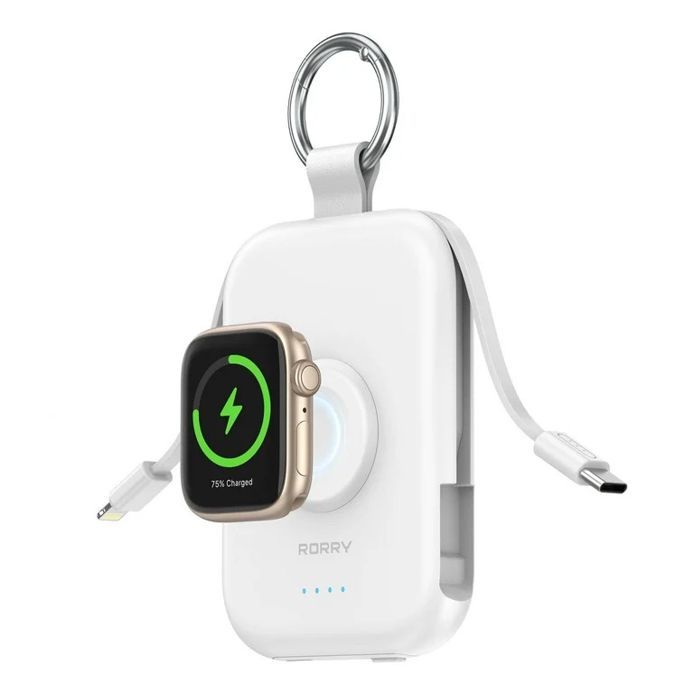 RORRY Portable Charger, 5000mAh Power Bank - Apple Watch Charger with Built-in Cables,Travel-Read... | Walmart (US)