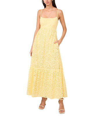 1.State Women's Eyelet Detail Cotton Maxi Dress - Macy's | Macy's