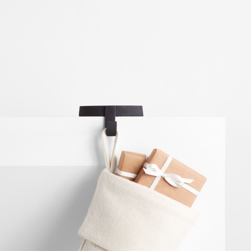 Round Zinc Black Metal Christmas Stocking Holder + Reviews | Crate & Barrel | Crate & Barrel