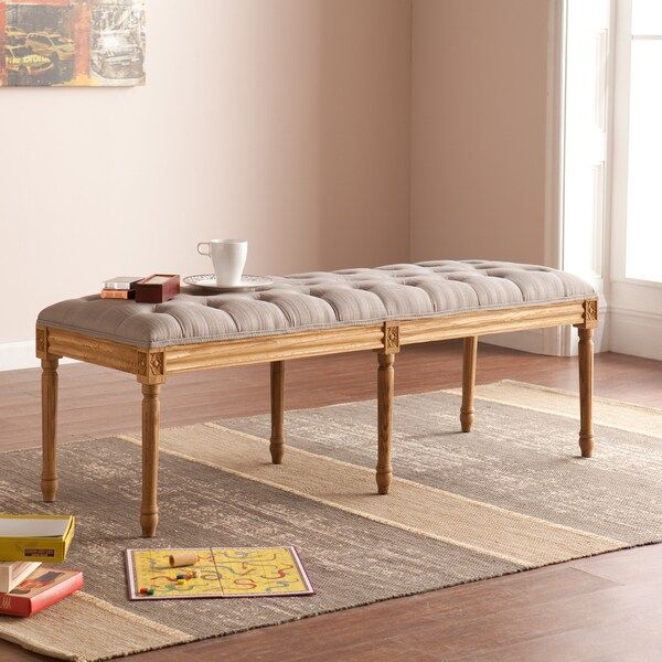 Copper Grove Diascia Grey Upholstered Bench | Bed Bath & Beyond