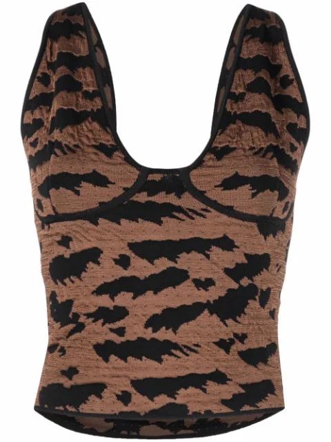 animal-print tank top | Farfetch Global